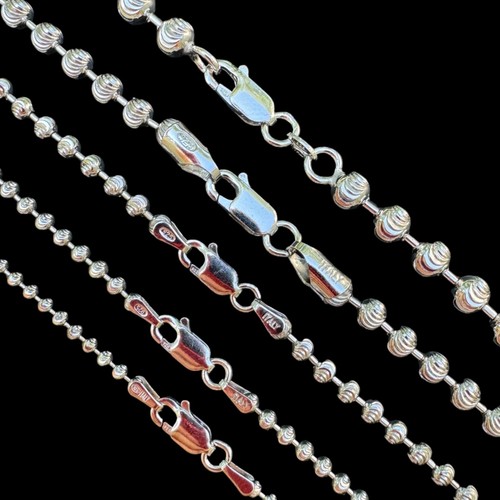 Ball moon chain necklace - moon, solid